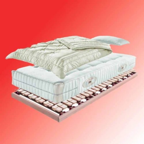 Bild mit Bettrost-Tellerrost-Matratze-Naturlatex-Kissen-Nackenkissen-Bettdecke